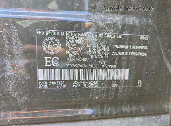 2T3RWRFV6PW179700 2023 TOYOTA RAV4 Black 