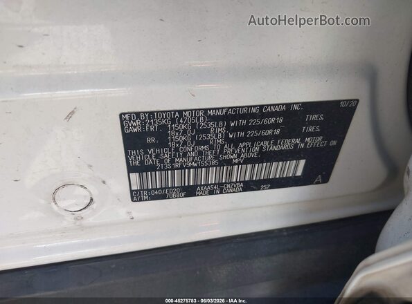 2T3S1RFV9MW155385 2021 TOYOTA RAV4 Белый Вид подкапотного пространства