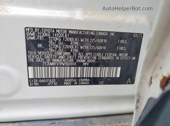 2T3UWRFV1PW160949 2023 TOYOTA RAV4 White 