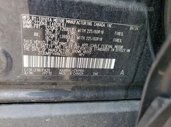 2T3UWRFV4RW222671 2024 TOYOTA RAV4 Black 
