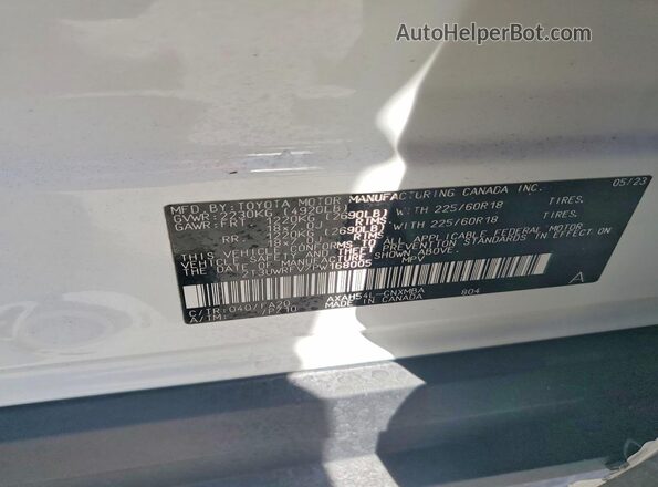 2T3UWRFV7PW168005 2023 TOYOTA RAV4 White Սալոնի 360 աստիճան տեսք