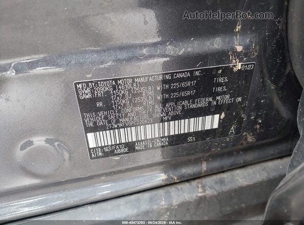 2T3W1RFV0PC220423 2023 TOYOTA RAV4 Gray Շարժիչի բաժամունքի տեսք