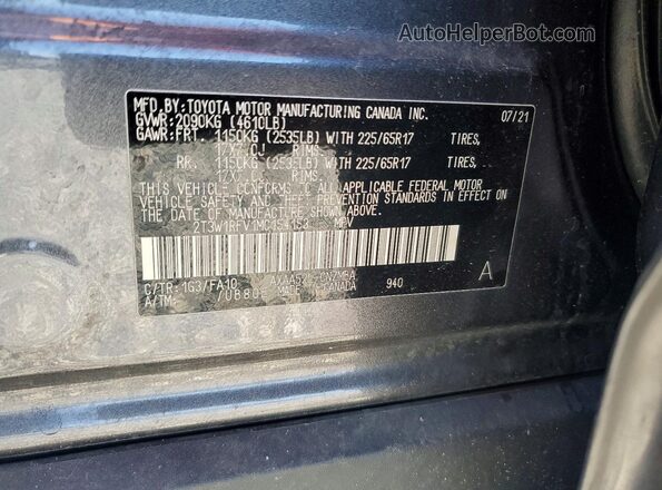 2T3W1RFV1MC154153 2021 TOYOTA RAV4 Gray 