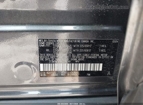 2T3W1RFV1RC276048 2024 TOYOTA RAV4 Gray ძრავის განყოფილების ხედი