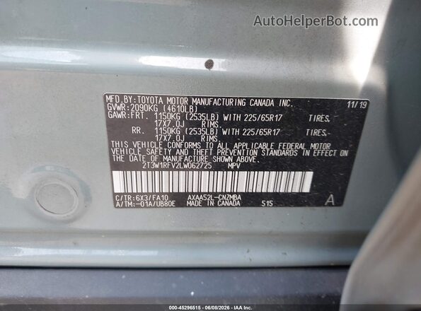 2T3W1RFV2LW062725 2020 TOYOTA RAV4 Navy Widok komory silnika