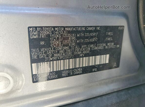 2T3W1RFV3PC232372 2023 TOYOTA RAV4 Silver 