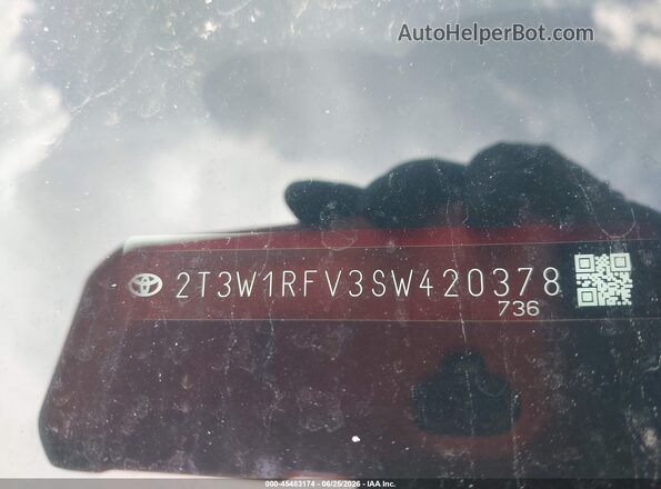 2T3W1RFV3SW420378 2025 TOYOTA RAV4 Red Շարժիչի բաժամունքի տեսք