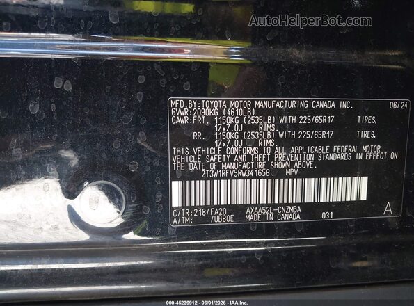 2T3W1RFV5RW341658 2024 TOYOTA RAV4 Black Вид підкапотного простору