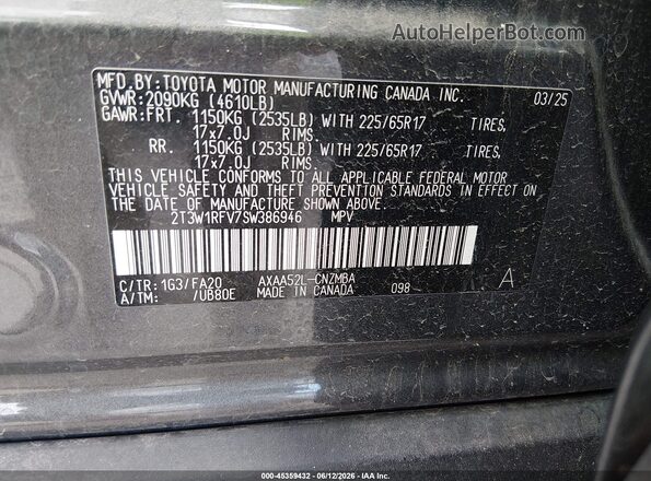 2T3W1RFV7SW386946 2025 TOYOTA RAV4 Gray 