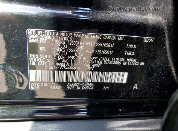 2T3W1RFV7SW406810 2025 TOYOTA RAV4 Black Вид наклейки з VIN-кодом