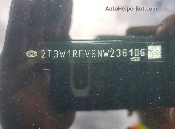 2T3W1RFV8NW236106 2022 TOYOTA RAV4 Black Շարժիչի բաժամունքի տեսք