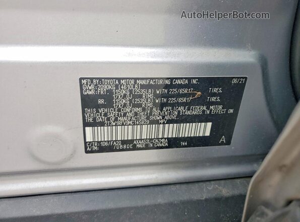 2T3W1RFV9MC145829 2021 TOYOTA RAV4 Silver 