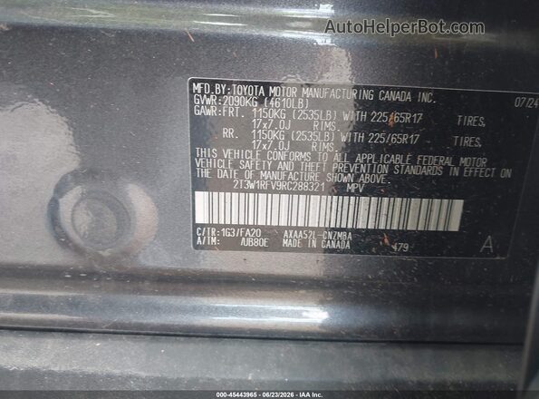 2T3W1RFV9RC288321 2024 TOYOTA RAV4 Gray Widok komory silnika