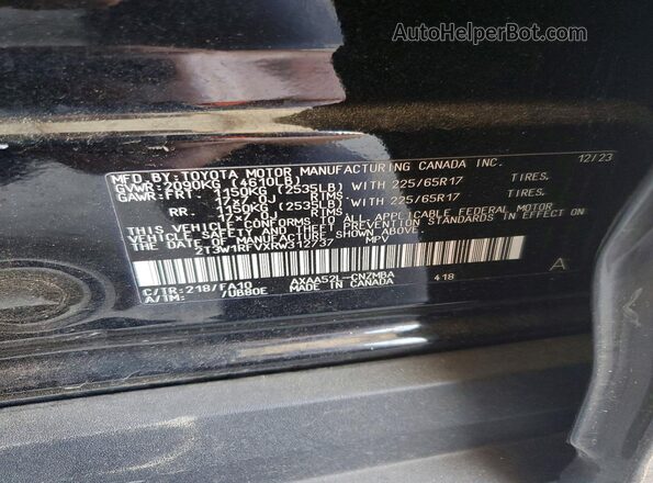 2T3W1RFVXRW312737 2024 TOYOTA RAV4 Black Շարժիչի բաժամունքի տեսք
