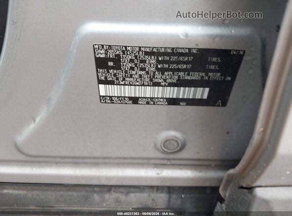 2T3WFREV2GW271813 2016 TOYOTA RAV4 Silver Вид підкапотного простору