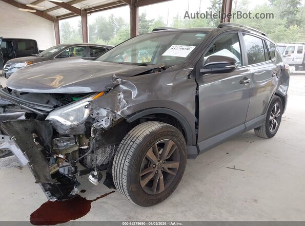 2T3WFREV3HW355186 2017 TOYOTA RAV4 Gray Vista tres cuartos delantera izquierda