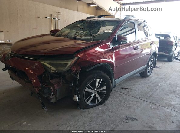 2T3WFREV7JW488507 2018 TOYOTA RAV4 Red Առջևի ձախ երեք քառորդ տեսարան