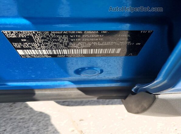 2T3WFREV9JW429295 2018 TOYOTA RAV4 Blue 