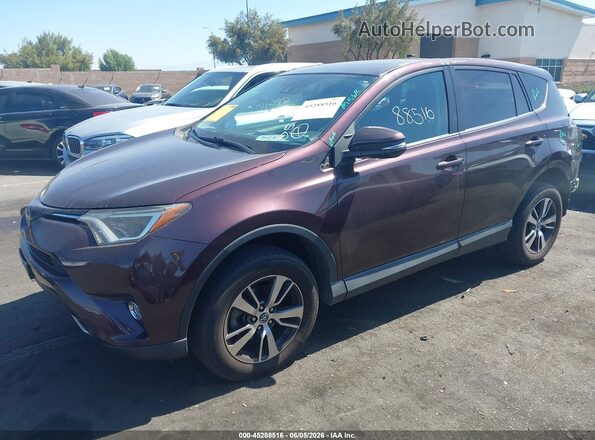 2T3WFREV9JW464127 2018 TOYOTA RAV4 Burgundy Vista tres cuartos delantera izquierda