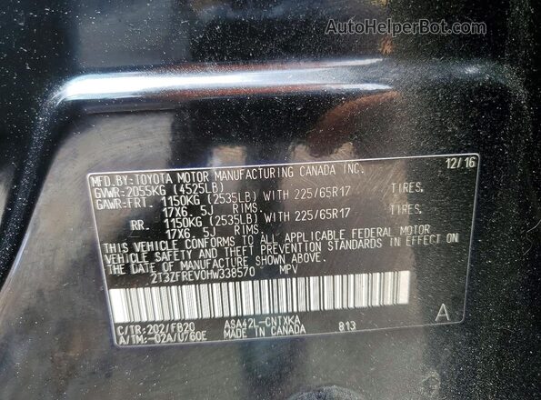 2T3ZFREV0HW338570 2017 TOYOTA RAV4 Black VIN sticker view