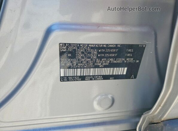 2T3ZFREV2JW522351 2018 TOYOTA RAV4 Серебряный 