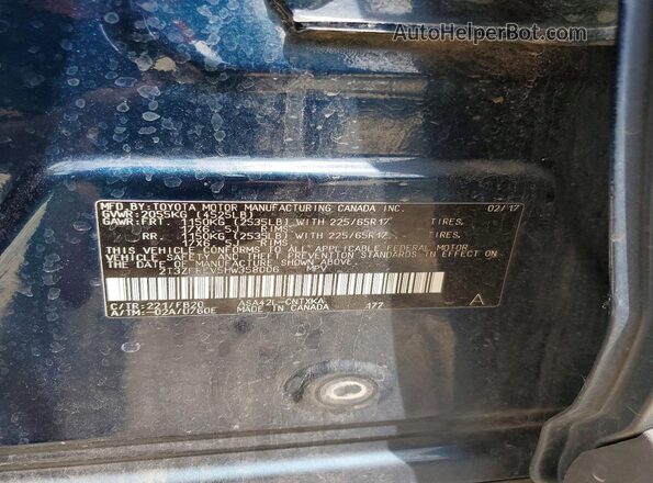 2T3ZFREV5HW358006 2017 TOYOTA RAV4 Blue Widok naklejki z numerem VIN