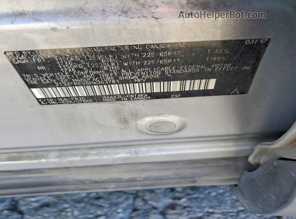 2T3ZFREV6HW363781 2017 TOYOTA RAV4 Серебряный 