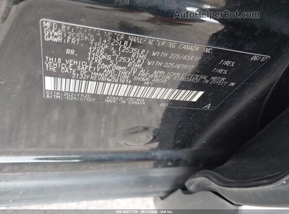 2T3ZFREV8HW381814 2017 TOYOTA RAV4 Black ძრავის განყოფილების ხედი