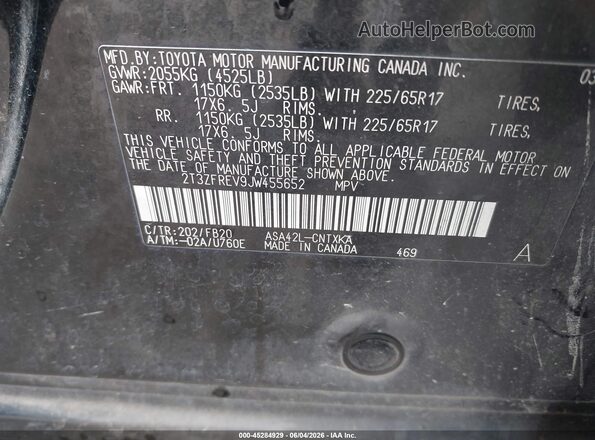 2T3ZFREV9JW455652 2018 TOYOTA RAV4 Black Engine compartment view