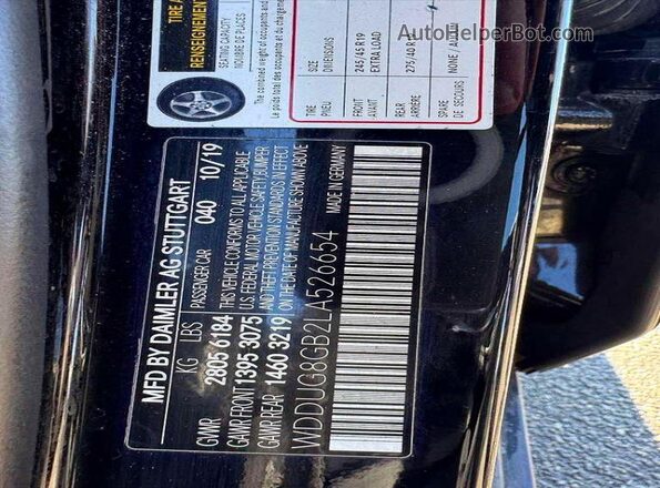 WDDUG8GB2LA526654 2020 MERCEDES-BENZ S Black Вид задніх сидінь