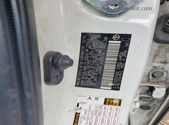JTDKBRFU4H3035166 2017 TOYOTA PRIUS Cream VIN sticker view