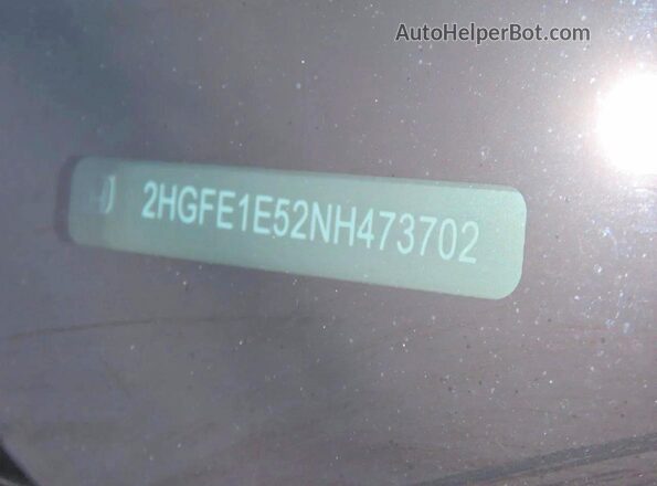2HGFE1E52NH473702 2022 HONDA CIVIC Red უკანა სალონის ხედი
