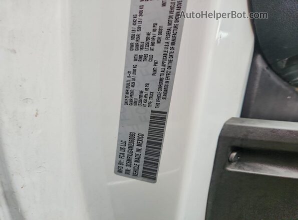3C6MRVJG4ME568093 2021 RAM PROMASTER White Widok naklejki z numerem VIN
