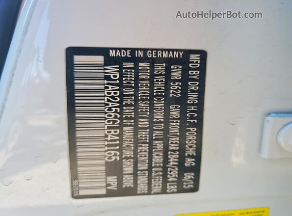 WP1AB2A56GLB41165 2016 PORSCHE MACAN White 
