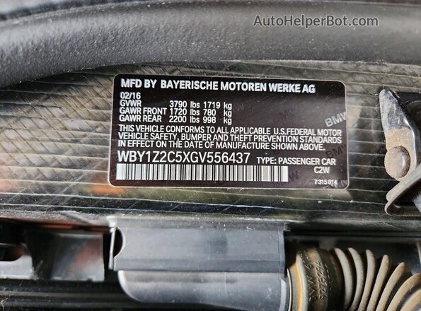 WBY1Z2C5XGV556437 2016 BMW I3 Black Панорамний вид салону 360°
