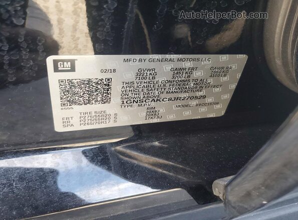 1GNSCAKC8JR270529 2018 CHEVROLET TAHOE Black 
