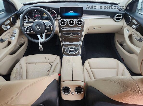 55SWF8DB8KU293989 2019 MERCEDES-BENZ C White ხელსაწყოთა პანელის ხედი