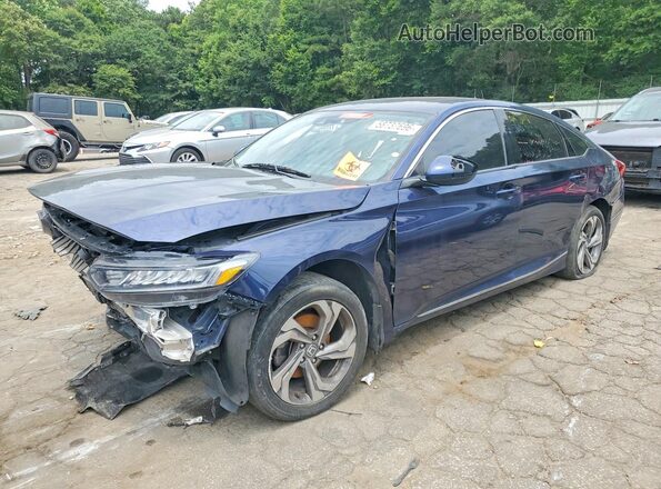 1HGCV1F48JA081521 2018 HONDA ACCORD Blue Trasero izquierdo