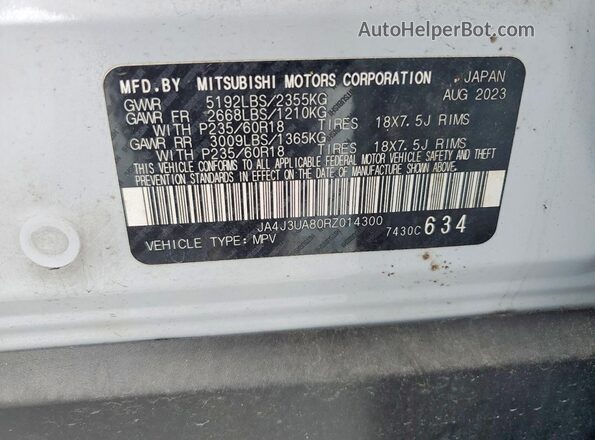 JA4J3UA80RZ014300 2024 MITSUBISHI OUTLANDER White 
