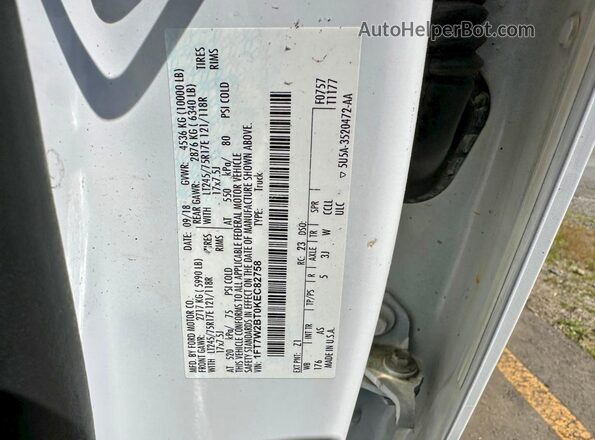 1FT7W2BT0KEC82758 2019 FORD F250 White უკანა სალონის ხედი