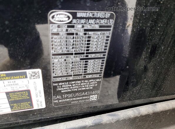 SAL1P9EU5SA431469 2025 LAND ROVER RANGE Black Սալոնի 360 աստիճան տեսք