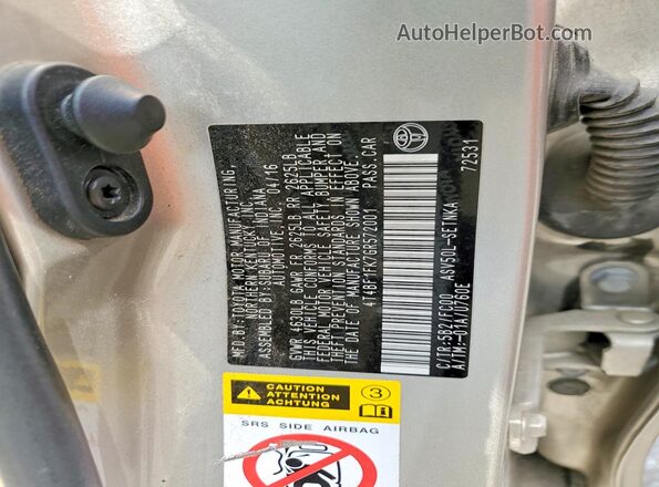 4T4BF1FK7GR572001 2016 TOYOTA CAMRY Tan 