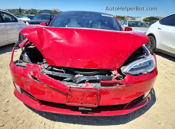 5YJSA1E42HF185351 2017 TESLA MODEL S Red უკანა ხედი