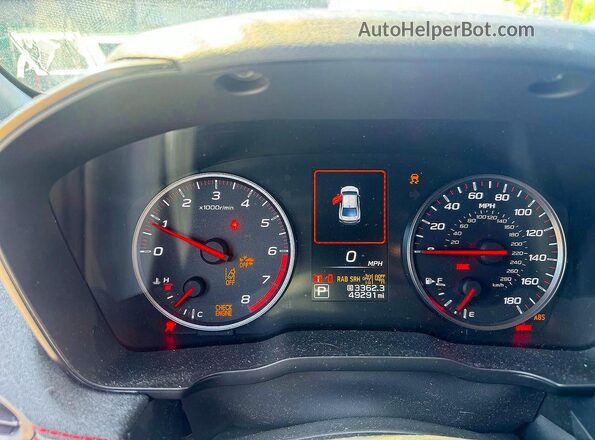 JF1VBAU64N8031531 2022 SUBARU WRX Black Instrument cluster view