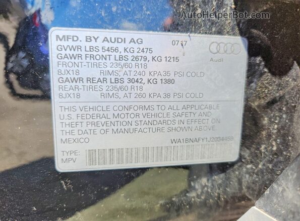 WA1BNAFY1J2034459 2018 AUDI Q5 Black 360 interior view