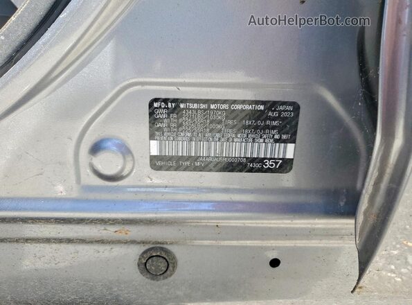 JA4ARUAU5RU000708 2024 MITSUBISHI OUTLANDER Серый Вид наклейки с VIN-кодом