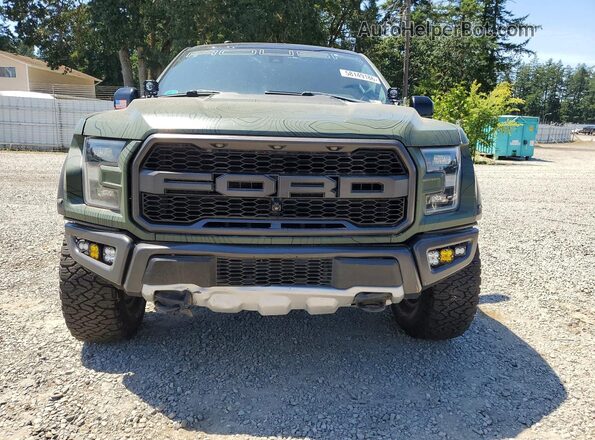 1FTFW1RG0JFE50132 2018 FORD F150 Green Widok z tyłu