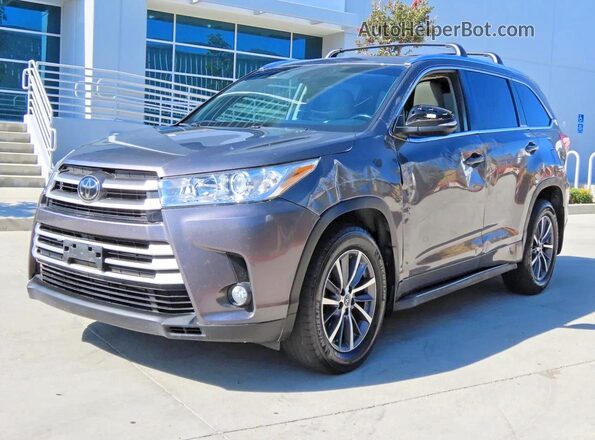 5TDJZRFH7JS847401 2018 TOYOTA HIGHLANDER Gray უკანა მარჯვენა