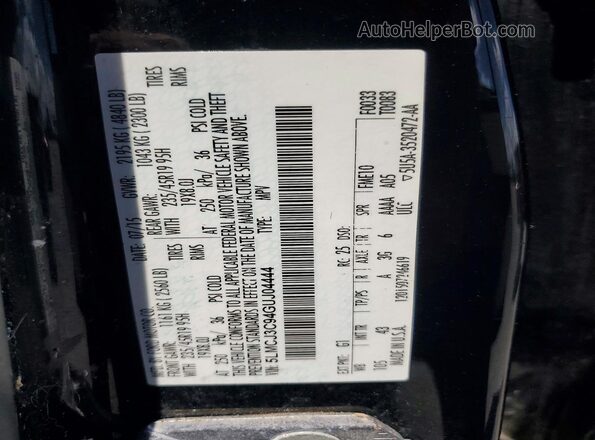 5LMCJ3C94GUJ04444 2016 LINCOLN MKC Black Панорамний вид салону 360°