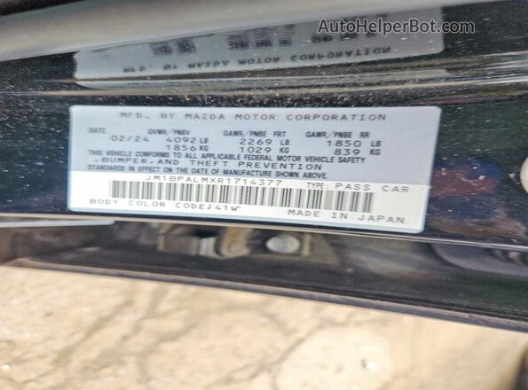 JM1BPALMXR1714377 2024 MAZDA 3 Black Widok naklejki z numerem VIN
